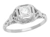 Edwardian Filigree High Dome Diamond Vintage Engagement Ring - R1182