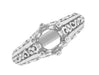 Filigree Flowing Scrolls Edwardian Vintage Style Engagement Ring Setting for a 1.25 - 2.00 Carat Diamond in 14 Karat White Gold