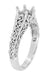 Vintage Style Filigree Flowing Scrolls 1/2 Carat Diamond Engagement Ring Setting in 14 Karat White Gold