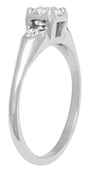 Delano Mid Century Modern 0.57 Carat Vintage Old Mine Cut Diamond Engagement Ring in 14 Karat White Gold - Item: R1197 - Image: 3