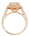 Translucent Opal Halo Ring in 14 Karat Rose Gold with Diamonds - Grisey's Ring - 2.60 Carats - 11mm