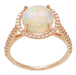 Translucent Opal Halo Ring in 14 Karat Rose Gold with Diamonds - Grisey's Ring - 2.60 Carats - 11mm
