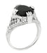 Onyx Oval Filigree Ring - White Gold