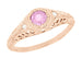 Art Deco Pink Sapphire & Diamond Low Dome Filigree Engagement Ring in 14 Karat Rose Gold