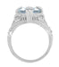 Art Deco Filigree Oval Aquamarine Ring in 14 Karat White Gold | 3.5 Carats