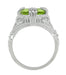 Art Deco Filigree 5.5 Carat Large Oval Peridot Statement Ring in 14 Karat White Gold