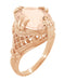 Filigree Art Deco Large Oval Morganite Ring in 14 Karat Rose Gold - 4.5 Carats