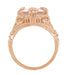 Filigree Art Deco Large Oval Morganite Ring in 14 Karat Rose Gold - 4.5 Carats