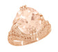 Filigree Art Deco Large Oval Morganite Ring in 14 Karat Rose Gold - 4.5 Carats