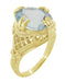 Yellow Gold Art Deco Antique Filigree Large Aquamarine Oval Ring 4.5 Carats - R157YA
