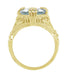 1920's Yellow Gold Art Deco 4.5 Carat Oval Aquamarine Filigree Ring