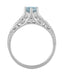Side Filigree Details of Art Deco Vintage Aquamarine Engagement Ring - R158A