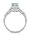 Vintage Style Aquamarine and Diamonds Filigree Art Deco Engagement Ring in Platinum
