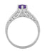 Amethyst and Diamond Filigree Engagement Ring in Platinum
