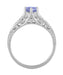 Art Deco Filigree Tanzanite and Diamond Engagement Ring in 14 Karat White Gold