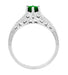 Art Deco Filigree Tsavorite Garnet Engagement Ring in 14 Karat White Gold