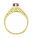 Amethyst and Diamond Filigree Engagement Ring in 14 Karat Yellow Gold