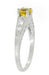 Art Deco Yellow Sapphire and Diamond Filigree Engagement Ring in 14 Karat White Gold