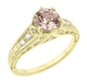 Art Deco 14K Yellow Gold Antique Style Morganite and Diamond Engagement Ring