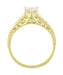 1920's White Sapphire Filigree Engagement Ring in 14 Karat Yellow Gold