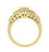 Yellow Gold Art Deco Engraved Tiered Filigree Diamond Engagement Ring - 14K or 18K