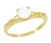 1920's Secret Hearts Solitaire Diamond Engagement Ring in 14 Karat Yellow Gold