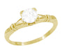 Art Deco 1940s Hearts Vintage Solitaire Diamond Engagement Ring in Yellow Gold - R163Y50D