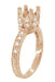 Filigree Engraved Butterflies Art Deco 1 Carat Diamond Engagement Ring Setting in 14 Karat Rose ( Pink ) Gold