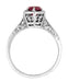 Art Deco Antique Style Filigree Hexagonal 1.20 Carat Rhodolite Garnet Engagement Ring in 14K White Gold