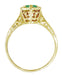 Art Deco Emerald Hexagonal Filigree Engagement Ring in 14K Yellow Gold