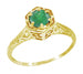 Art Deco Emerald Hexagonal Filigree Engagement Ring in 14K Yellow Gold