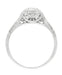 Filigree Scrolls Engraved 1/3 Carat Art Deco Vintage Diamond Engagement Ring in Platinum