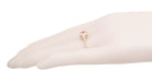 Art Deco Filigree Scrolls Engraved Pink Sapphire Engagement Ring in 14 Karat Rose Gold