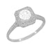 Filigree Scrolls 3/4 Carat Diamond Engagement Ring in 14 Karat White Gold