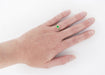 Art Deco Engraved Scrolls 14 Karat Yellow Gold Filigree Emerald Engagement Ring