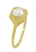 Filigree Scrolls Vintage Engraved 3/4 Carat Diamond Art Deco Engagement Ring in 14 Karat Yellow Gold