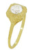 Filigree Engraved Scrolls 1/2 Carat Diamond Engagement Ring in 14 Karat Yellow Gold