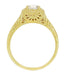 Filigree Engraved Scrolls 1/2 Carat Diamond Engagement Ring in 14 Karat Yellow Gold