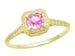 Art Deco Carved Filigree Yellow Gold Pink Sapphire Engagement Ring