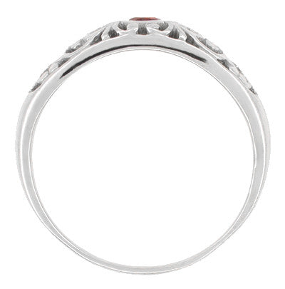 Edwardian Filigree Ruby Ring in Palladium - Item: R197PDMR - Image: 2
