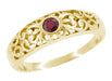 Edwardian Filigree Ruby Ring in 14 Karat Yellow Gold