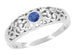 Edwardian Filigree Blue Sapphire Ring in 14 Karat White Gold