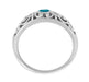Edwardian Filigree Blue Diamond Ring in 14 Karat White Gold