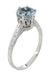 Art Deco Filigree Crown 1 Carat Aquamarine Engagement Ring in Platinum