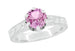 Platinum Scrolls Art Deco Filigree 1 Carat Pink Sapphire Solitaire Crown Engagement Ring