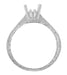 Art Deco 1/3 Carat Crown Scrolls Filigree Engagement Ring Setting in Platinum