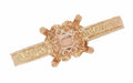 Art Deco 1/3 Carat Crown Scrolls Solitaire Filigree Engagement Ring Setting in Rose Gold