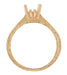 14 Karat Rose Gold Art Deco 3/4 Carat Crown Scrolls Filigree Engagement Ring Setting
