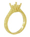 Art Deco Yellow Gold 1 - 1.50 Carat Crown Scrolls Filigree Engagement Ring Setting