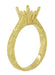 Art Deco Yellow Gold 1 - 1.50 Carat Crown Scrolls Filigree Engagement Ring Setting